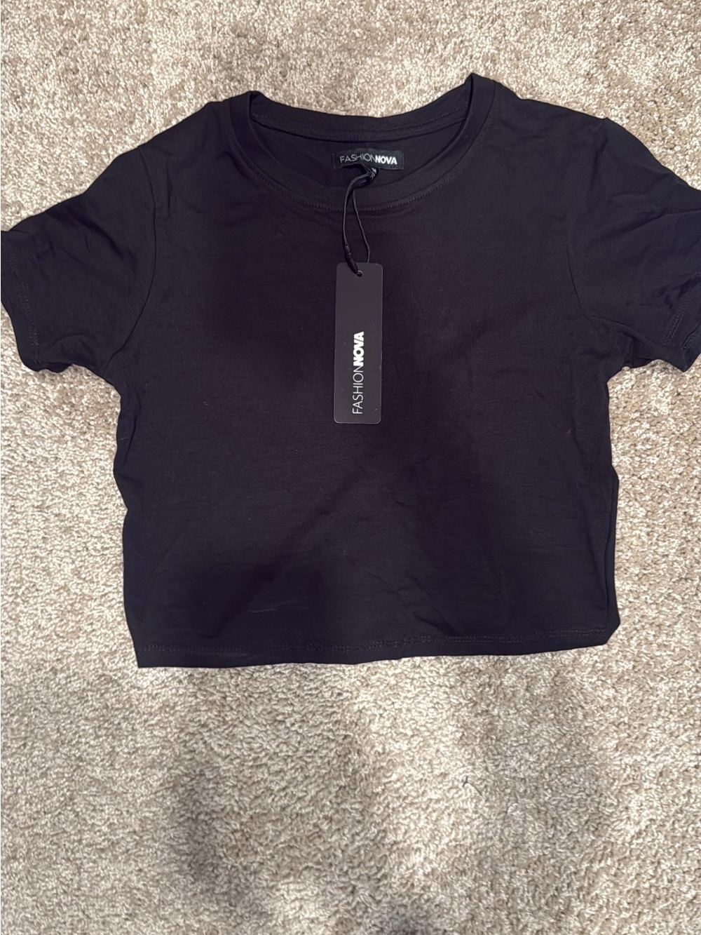 Fashion Nova Kids Black Short Sleeve Crop Tee